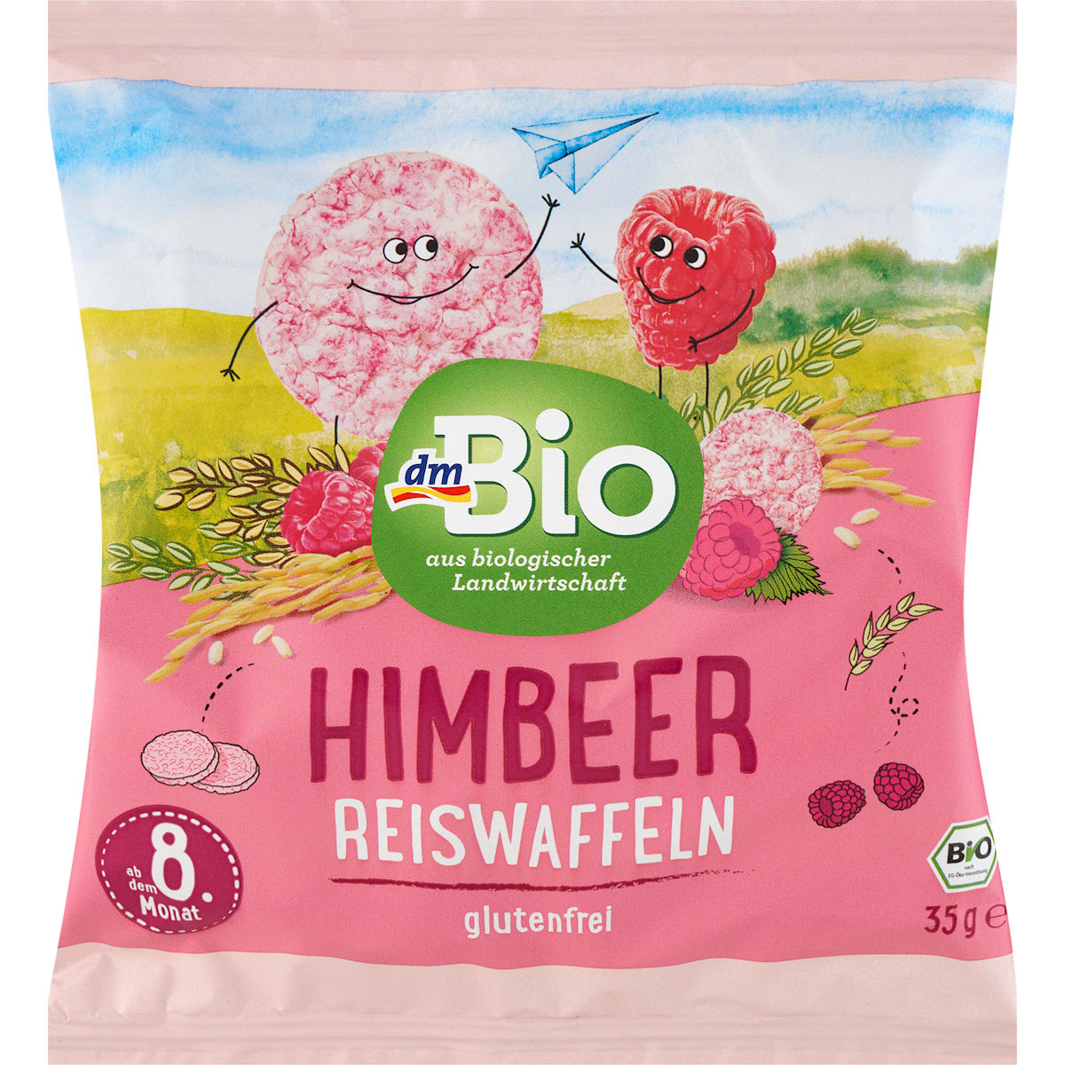 dmBio Babysnack Rijstwafels Framboos vanaf 8 maanden, 35 g
