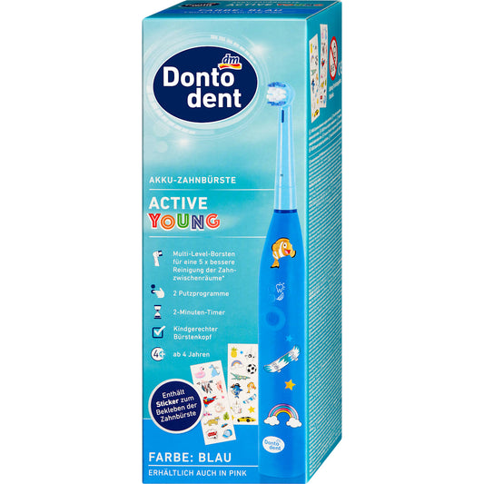 Dontodent Elektrische Tandenborstel Kinder Active Young blau, 1 St