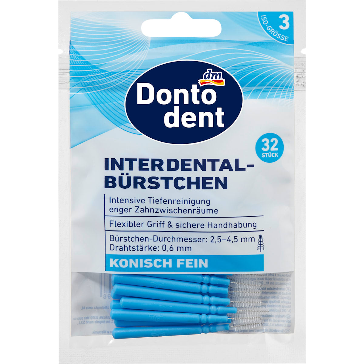 Dontodent Ragers blau 0,6 mm ISO 3, 32 St