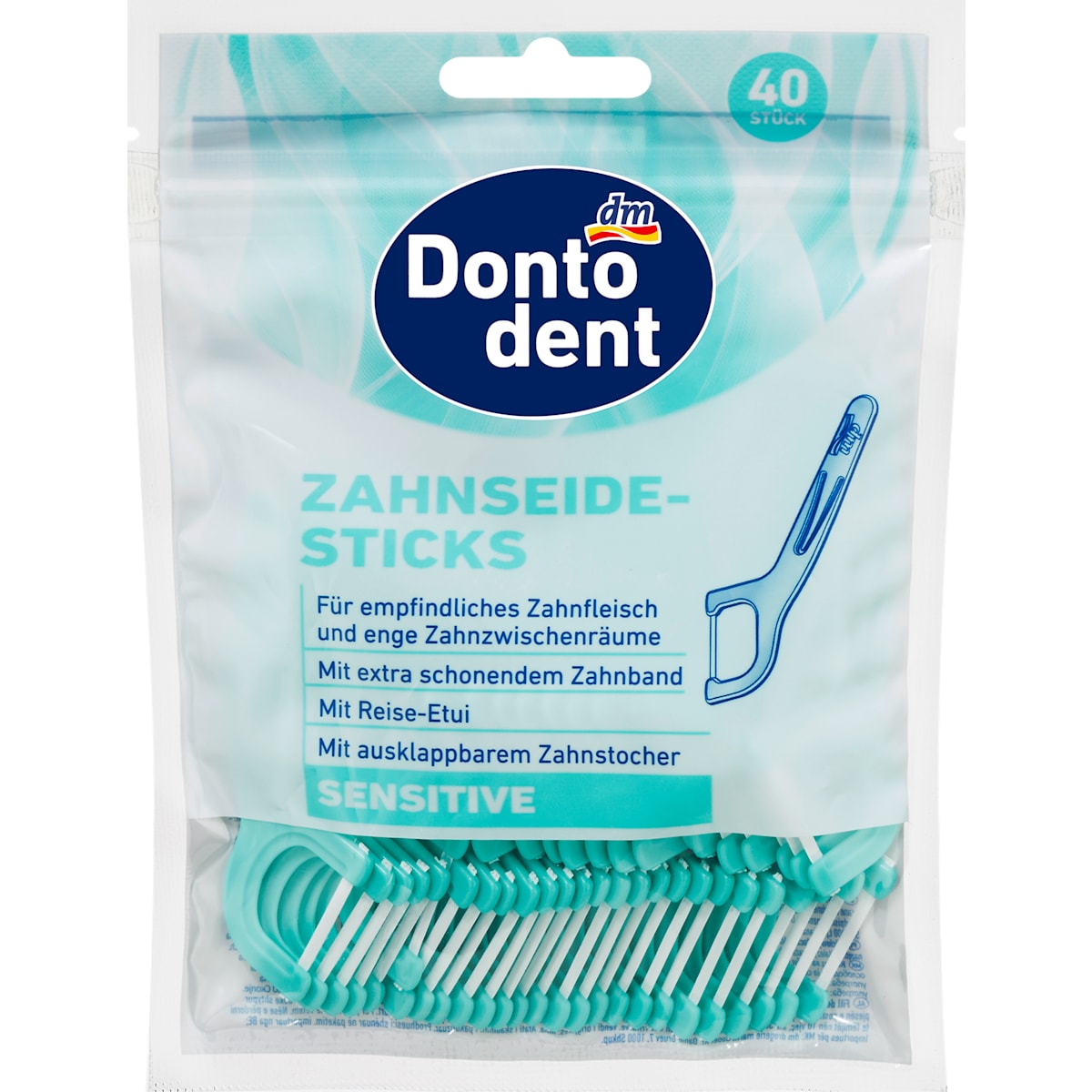 Dontodent Zahnseidesticks Sensitive, 40 St