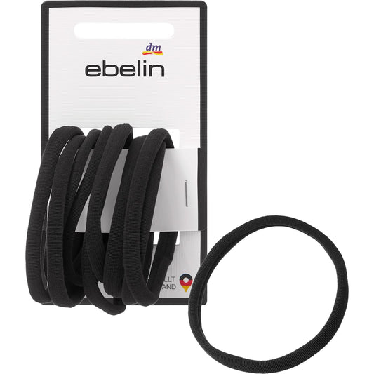 ebelin Haarelastiekjes zacht, zwart, 9 St