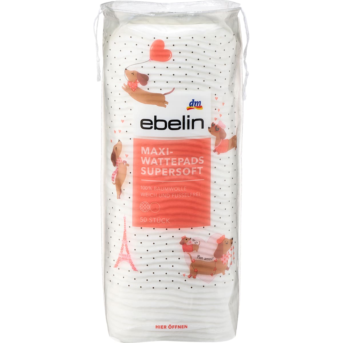 ebelin Maxi-Wattenschijfjes Supersoft Dackel, 50 St