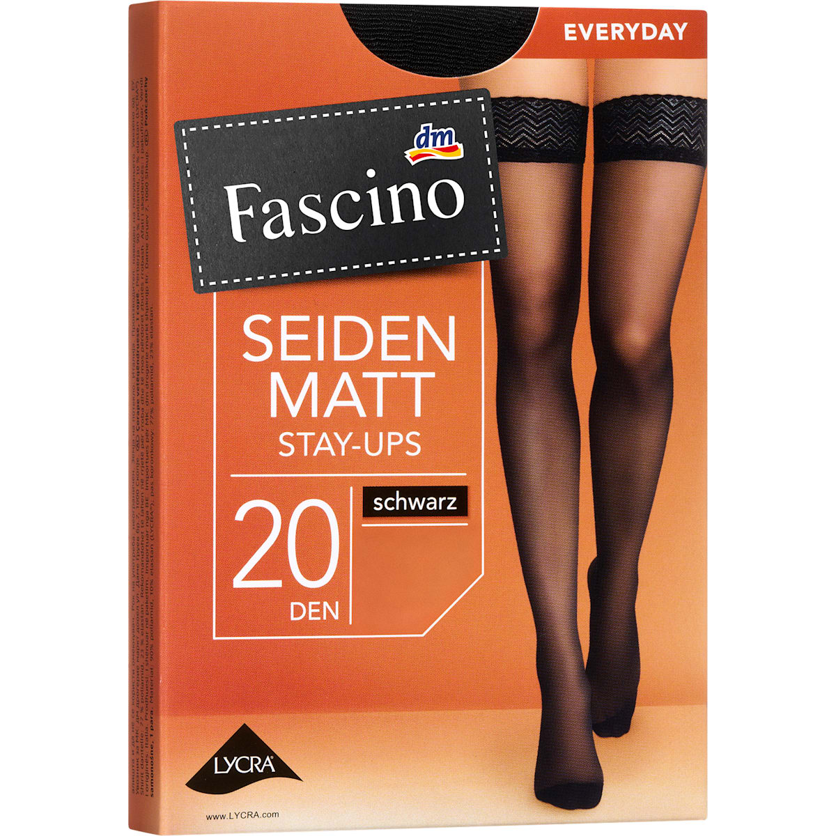Fascino Stay-up kousen met Kantband zwart Maat 50/52, 20 DEN, 1 St
