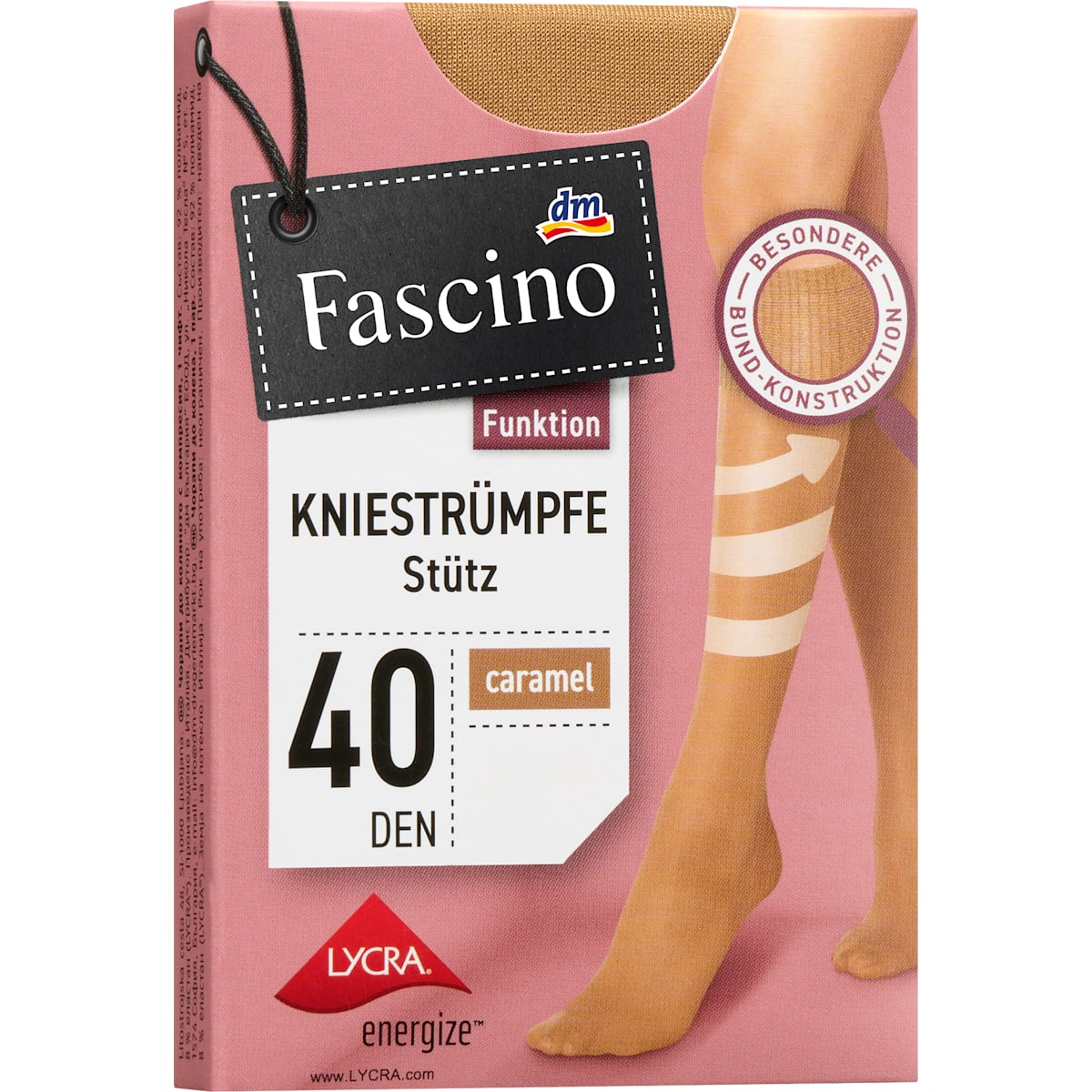 Fascino Kniekousen met Steunfunctie caramel Maat 39-42, 40 DEN, 1 St