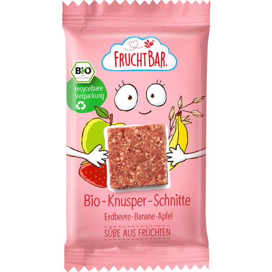 FruchtBar Kindersnack Knapper-Schnitte Aardbei-Banaan, vanaf 3 jaar (3x23 g), 69 g