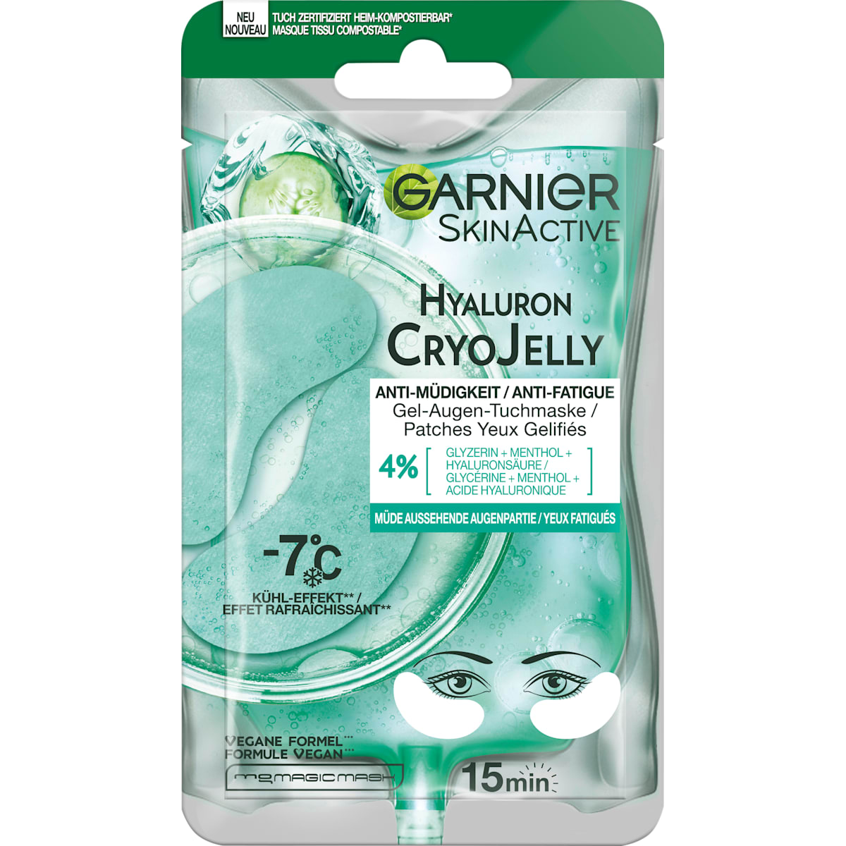 Garnier Skin Active Oogpads Cryo Jelly (1 Paar), 2 St