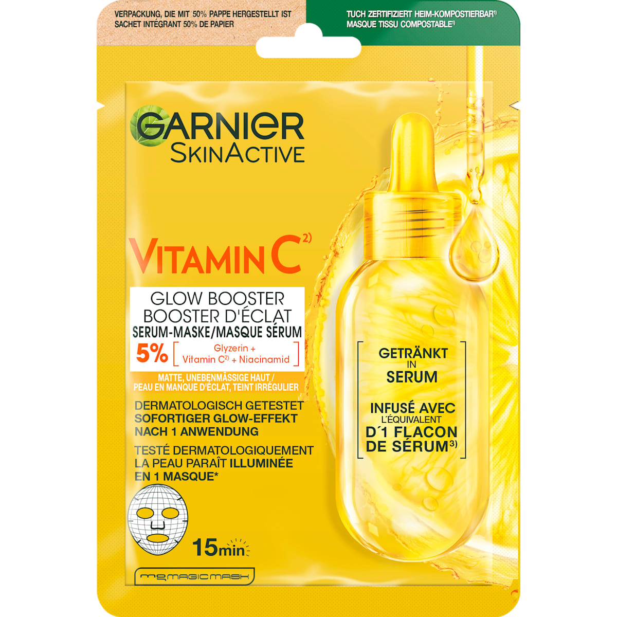 Garnier Skin Active Sheetmasker Vitamin C, 28 g