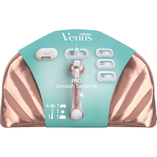 Gillette Venus Geschenkset Scheermes, Pro Smooth Sensitive 8-delig, 1 St