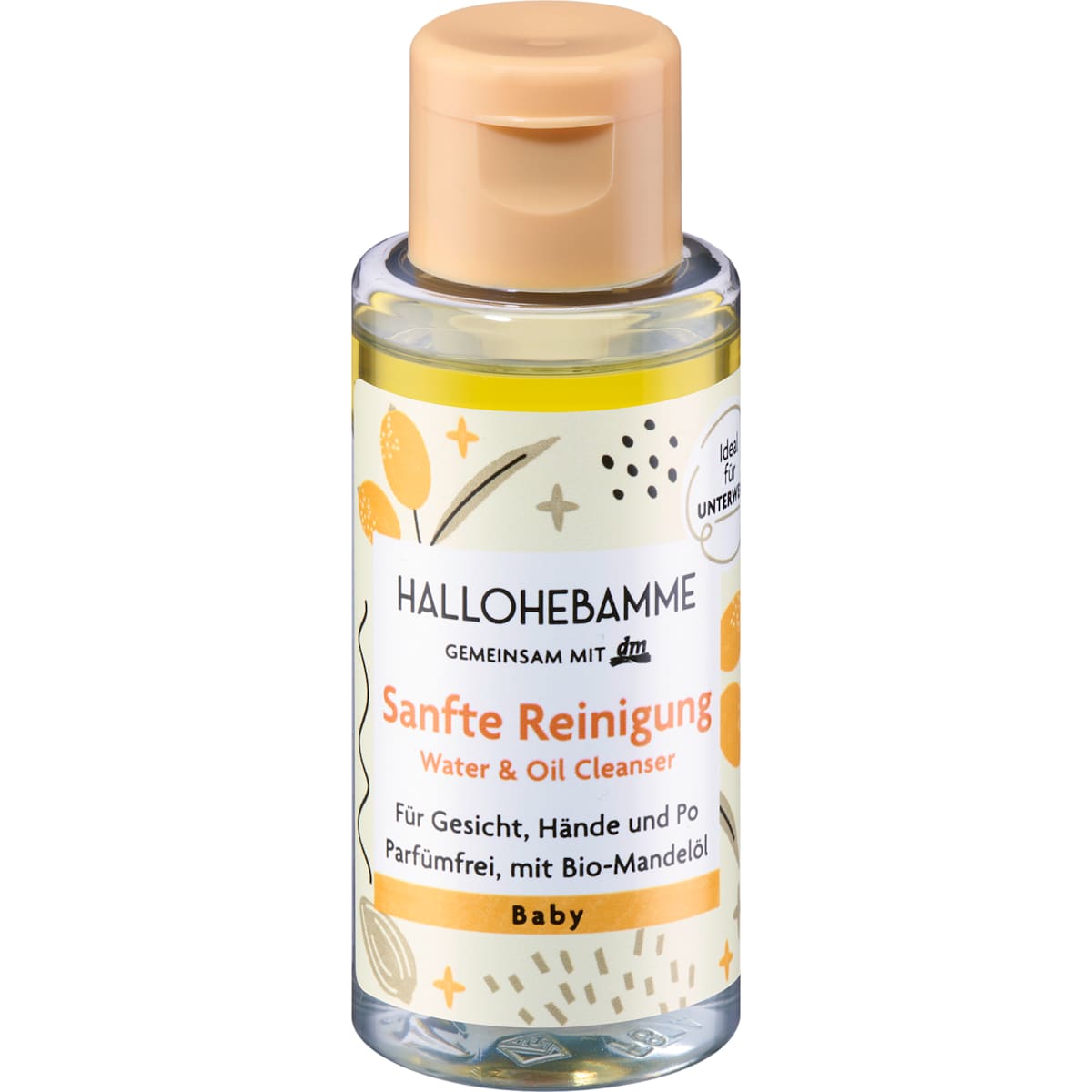 HALLOHEBAMME Zachte Reiniging voor Gezicht, Handen & Po, Reisformaat, 50 ml