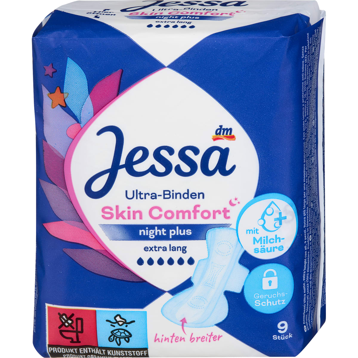 Jessa Ultra Maandverband Skin Comfort Night Plus, 9 St