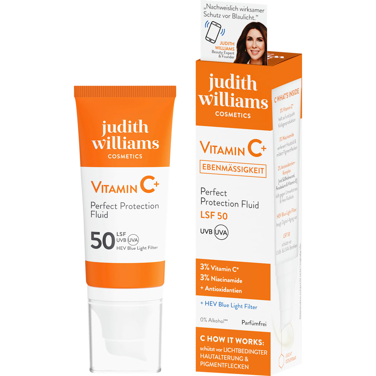 judith williams COSMETICS Fluid SPF 50 Vitamin C+ Perfect Protection, 50 ml
