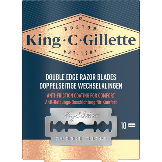 King. C. Gillette Scheermesjes, Double Edge voor Safetyrazor, 10 St
