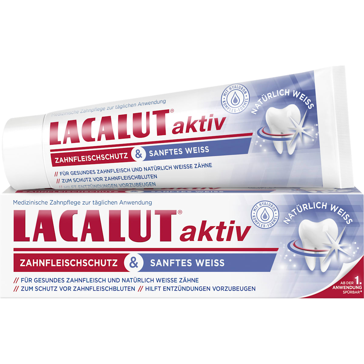 Lacalut Tandpasta aktiv Tandvleesbescherming & Sanftes Weiss, 75 ml