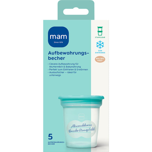 mam Aufbewahrungsbecher voor Muttermilch & Babyvoeding, 5 St