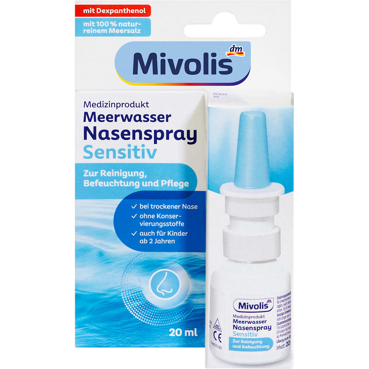 Mivolis Meerwasser Neusspray Sensitief, 20 ml