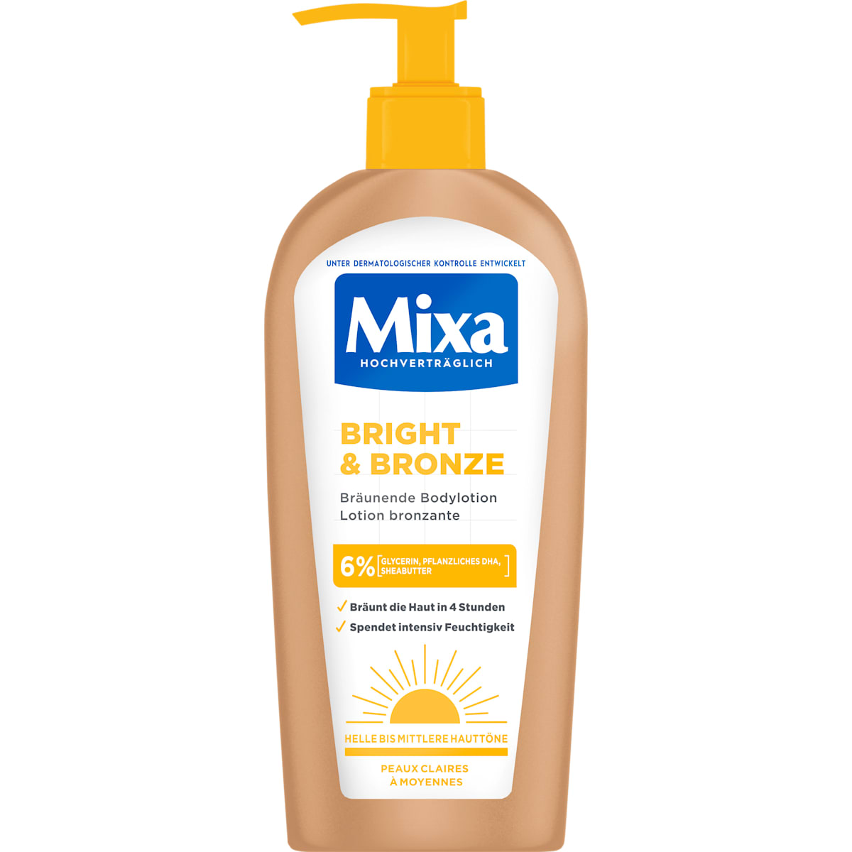 Mixa Bodylotion bräunend Bright & Bronze, 250 ml
