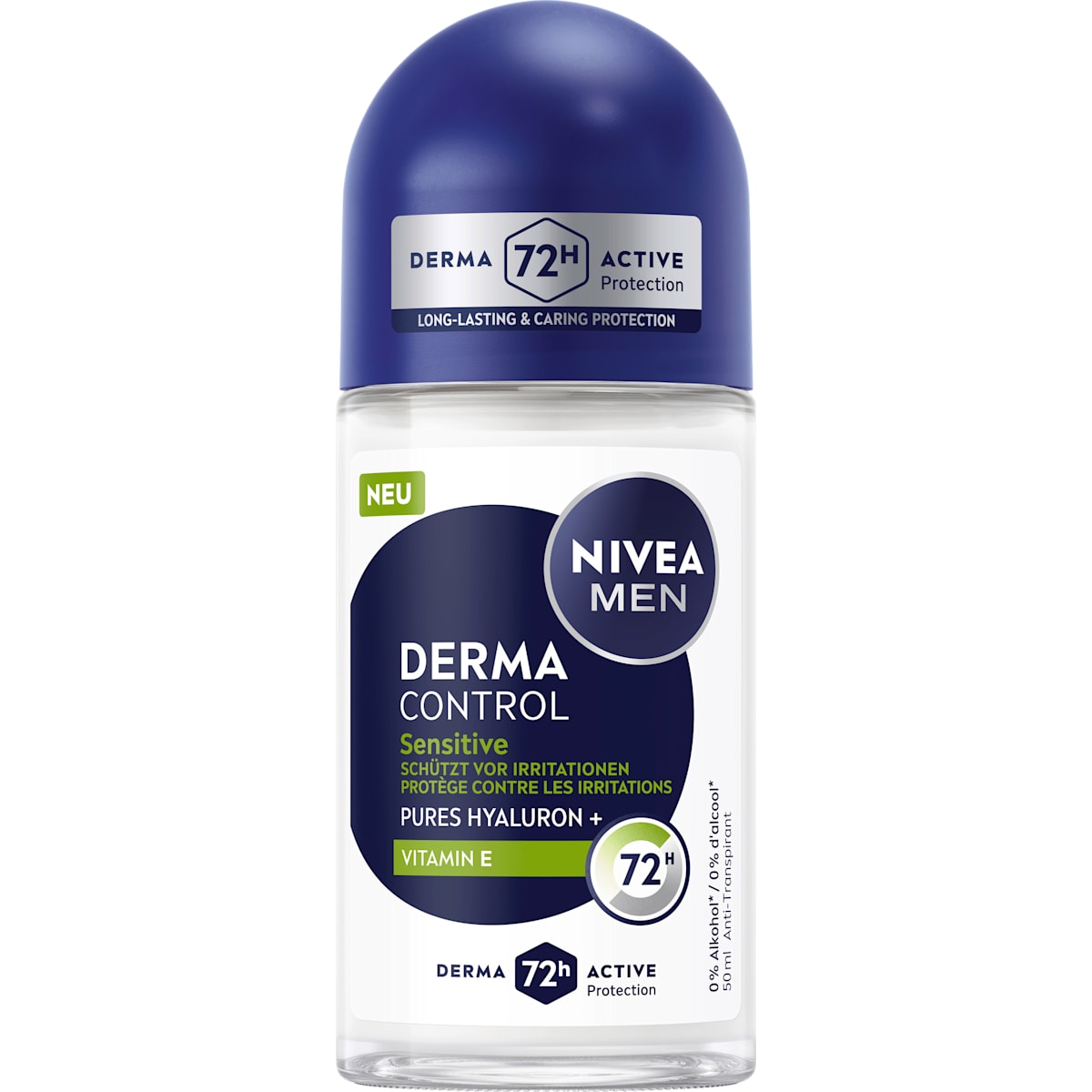 NIVEA MEN Antitranspirant Deo Roll-on Derma Control Sensitive, 50 ml