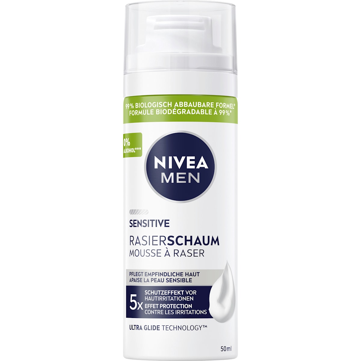 NIVEA MEN Scheerschuim, sensitive, Reisformaat, 50 ml