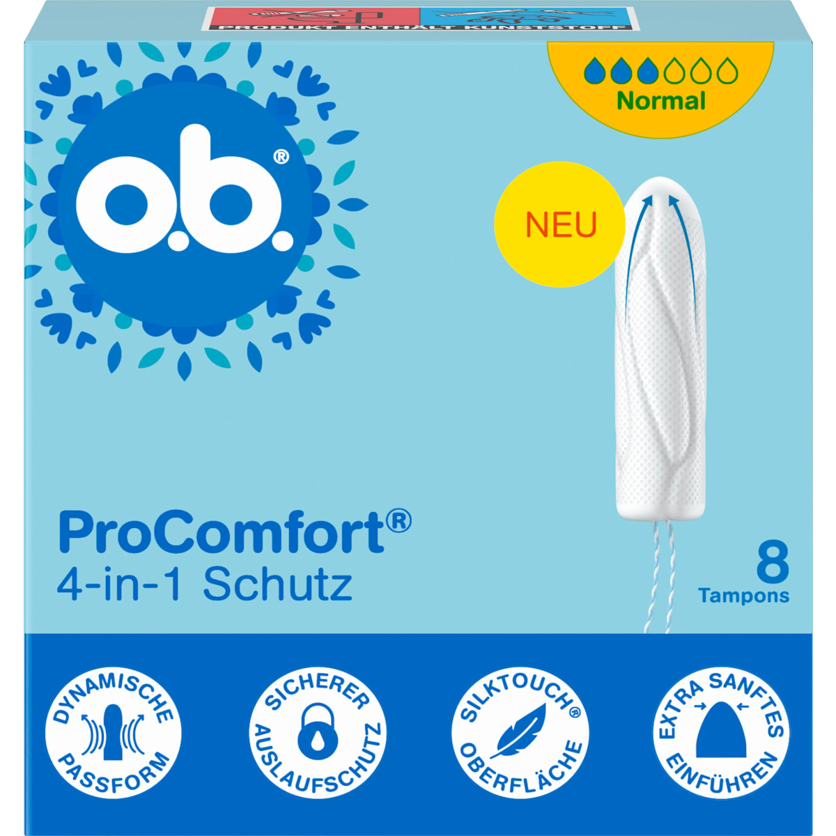 o.b. Tampons ProComfort Normal, Reisformaat, 8 St