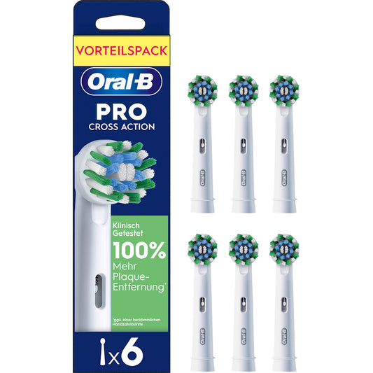 Oral-B Aufsteckbürsten PRO CrossAction wit, 6 St