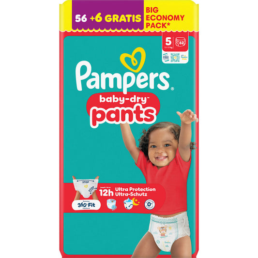 Pampers baby-dry Baby Pants baby-dry Maat 5 (11-17 kg) Big Economy Pack, 62 St