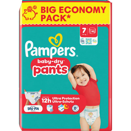 Pampers baby-dry Baby Pants Maat 7 XL (15+ kg) Big Pack, 42 St