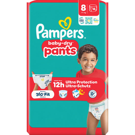 Pampers baby-dry Baby Pants Maat 8 XL (17+ kg), 16 St