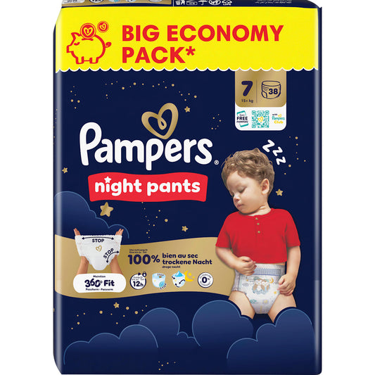 Pampers baby-dry Baby Pants Night Maat 7 (15+ kg) Big Pack, 38 St