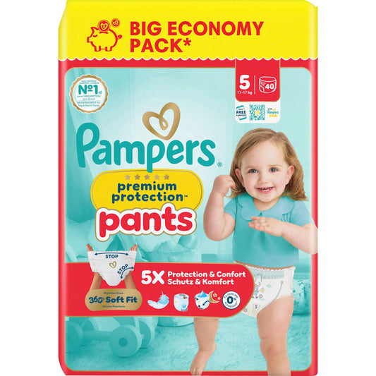 Pampers premium protection Baby Pants Maat 5 (11-17 kg) Big Pack, 40 St