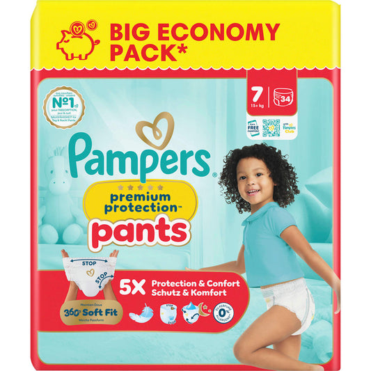 Pampers premium protection Baby Pants Maat 7 XL (15+ kg) Big Pack, 34 St