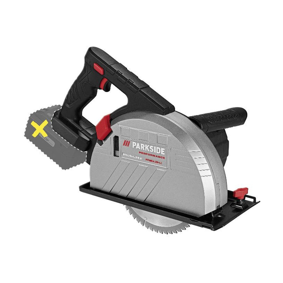 PARKSIDE PERFORMANCE® 20 V Accu-Metaal-handcirkelzaag »PPMSA 20-Li A1«, zonder Accu en Lader