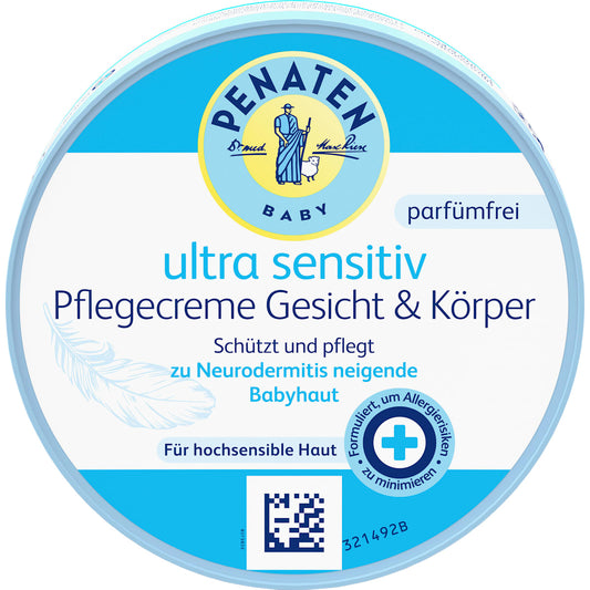 Penaten Baby Verzorgingscrème Gesicht & Lichaam ultra sensitief, 100 ml