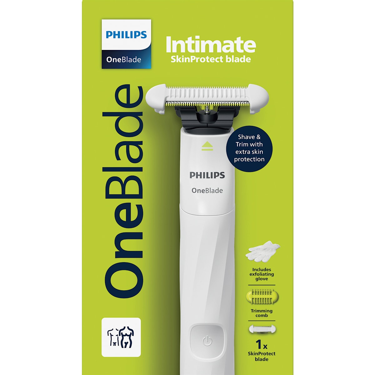PHILIPS OneBlade Elektrische Scheermes, OneBlade Intimate Women QP1924/24, 1 St