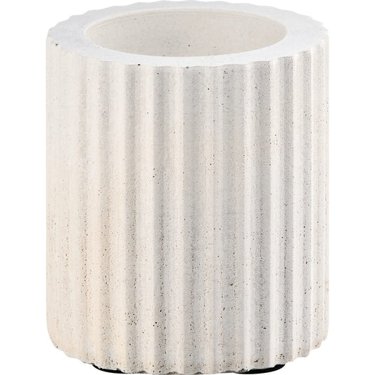 Profissimo Betonnen kandelaar met Ribbels wit, 269,5 g
