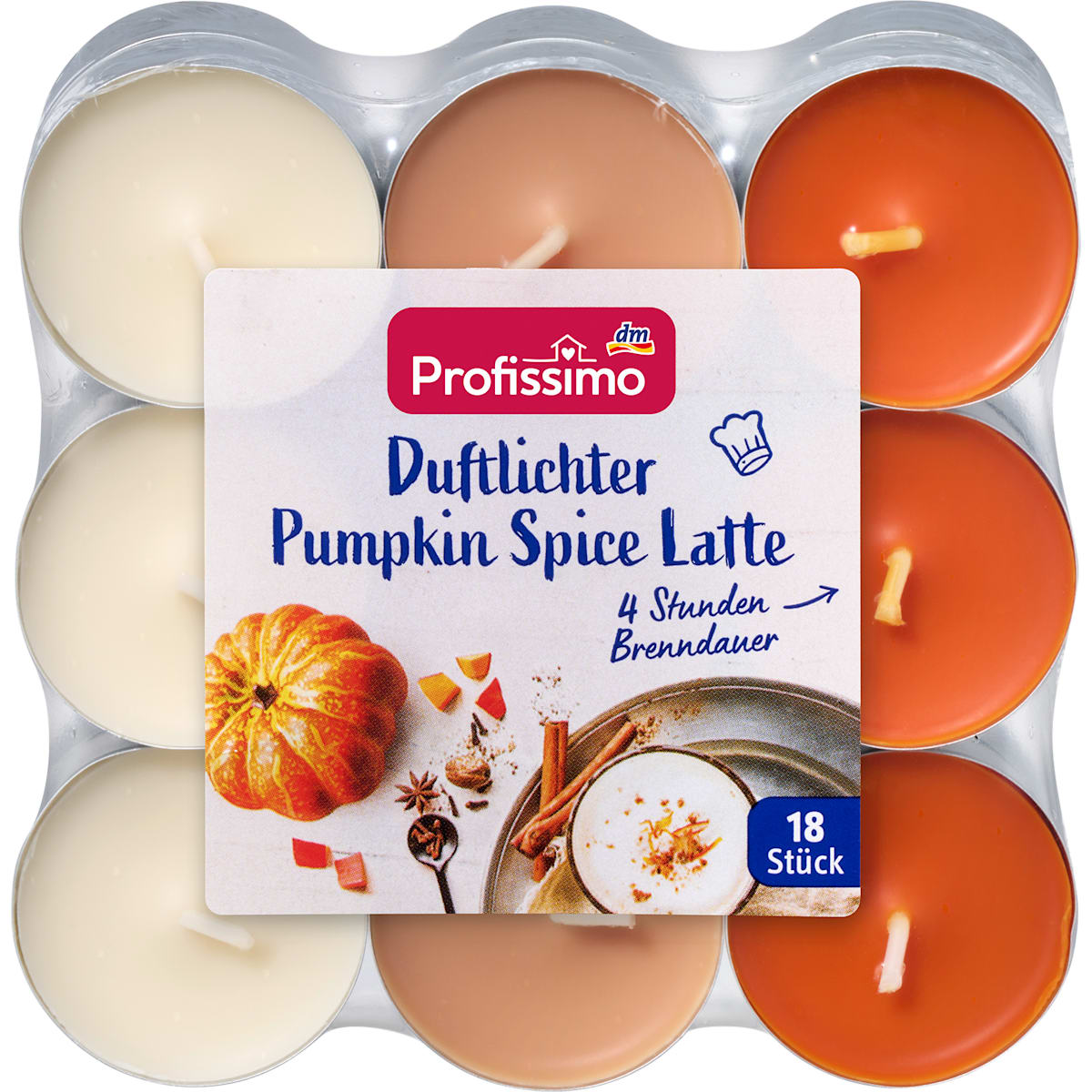 Profissimo Duftlichter Pumpkin Spice Latte, 18 St