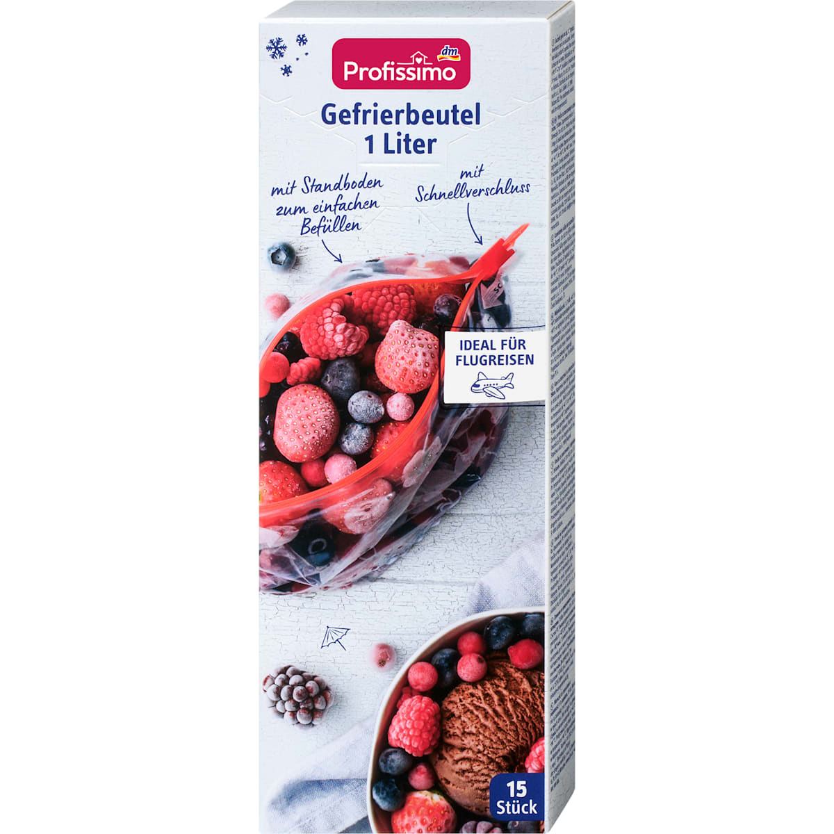 Profissimo Diepvrieszakjes 1 l met Snelsluiting, 15 St
