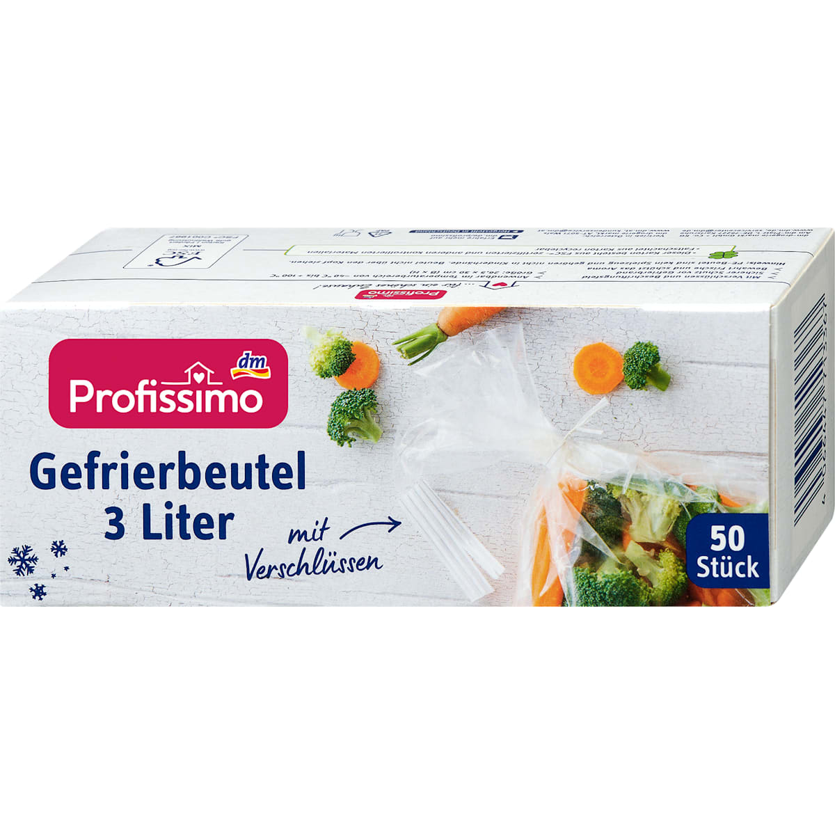 Profissimo Diepvrieszakjes 3 l met Verschlüssen, 50 St