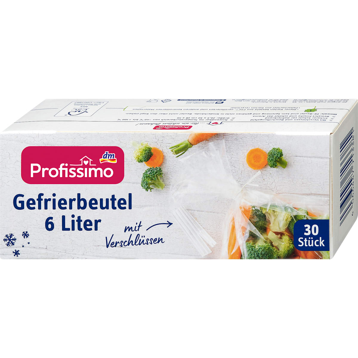 Profissimo Diepvrieszakjes 6 l met Sluitingen, 30 St