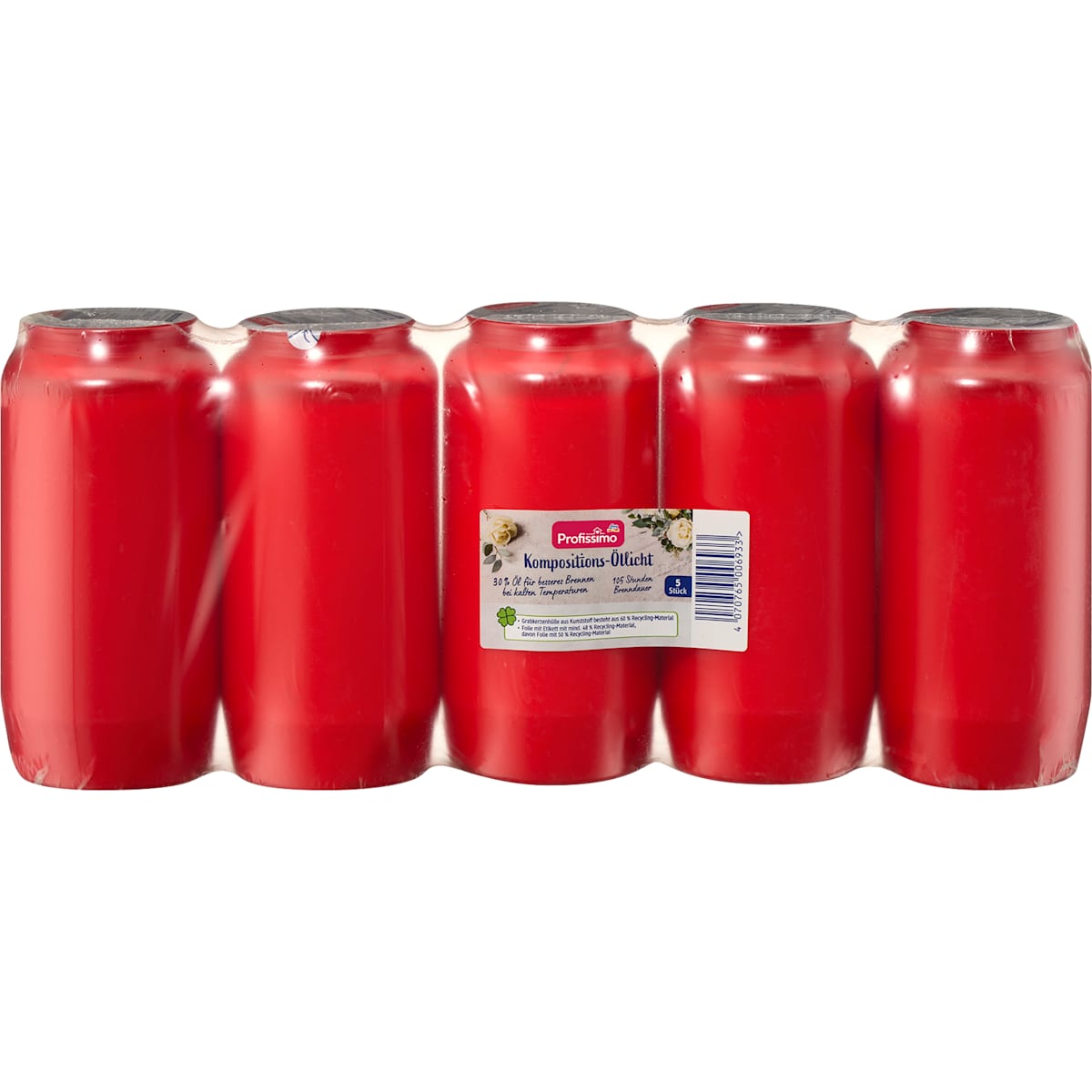 Profissimo Grabkerze Nr.7 rot, 5 St