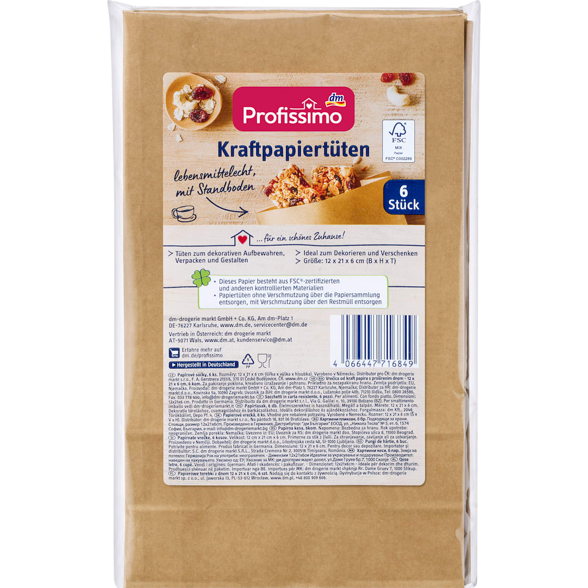 Profissimo Kraftpapiertüten, 6 St