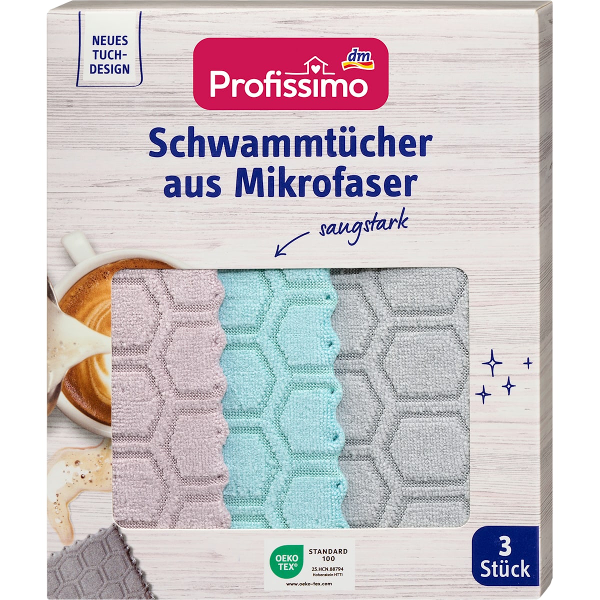 Profissimo Schwammtücher aus Mikrofaser, 3 St