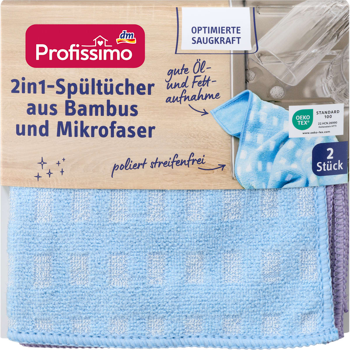 Profissimo Spültücher aus Bambus en Mikrofaser, 2 St