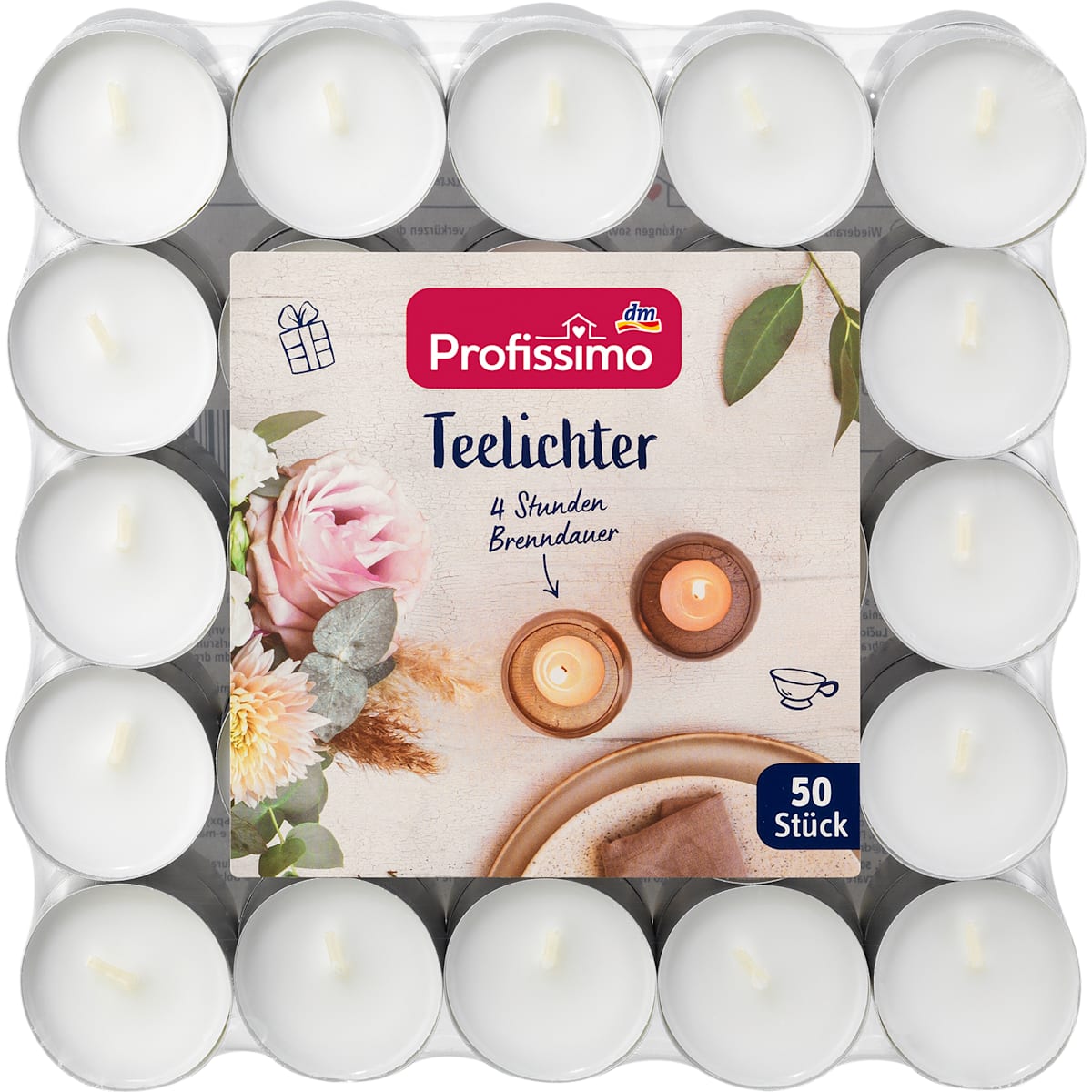 Profissimo Teelichter Alu, 50 St