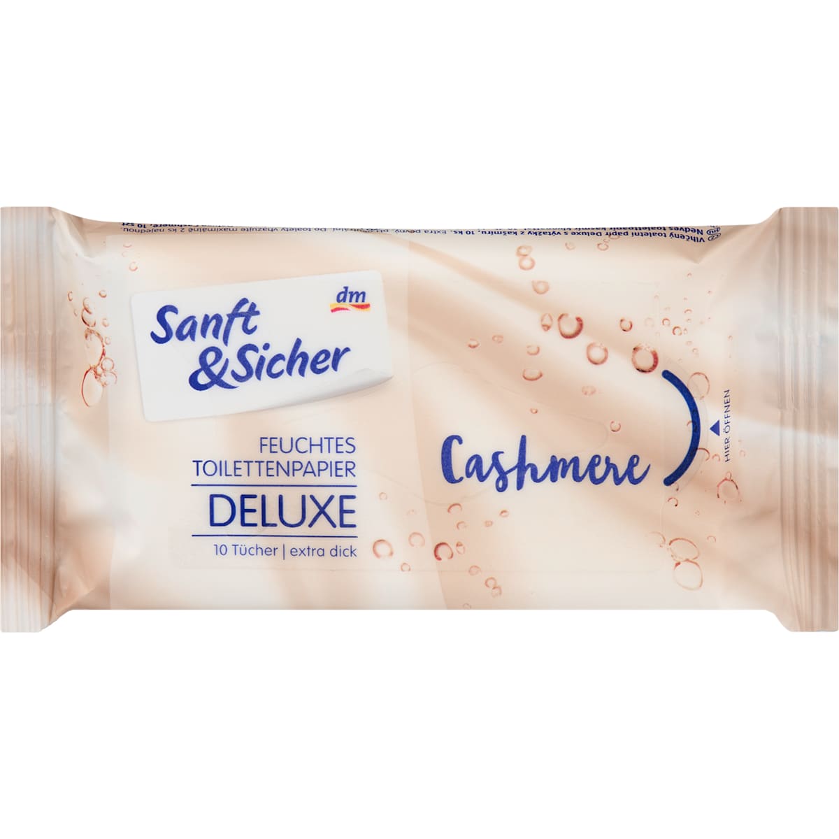 Zacht&Sicher Feuchtes Toiletpapier Deluxe Cashmere, Reisformaat, 10 St