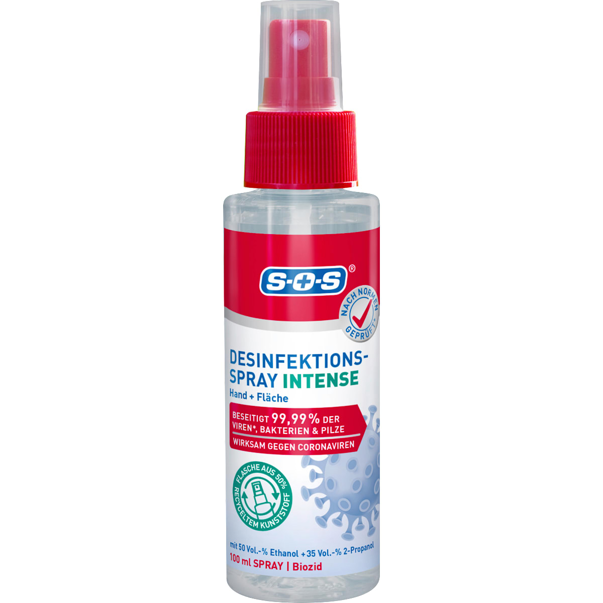 SOS Desinfektionsspray Intense Hand & Fläche, Reisformaat, 100 ml