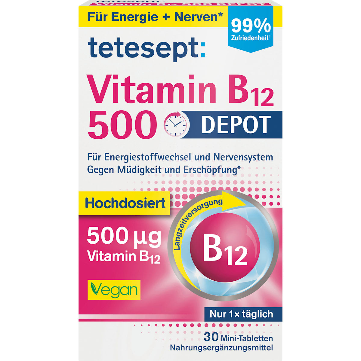 tetesept Vitamin B12 Depot 500µg Tabletten 30 St, 8,3 g