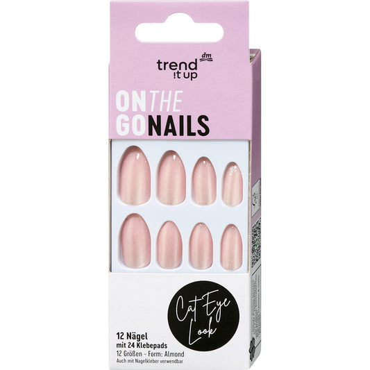 trend !t up Kunstnagels On The Go Nails Cat Eye Look, 12 St