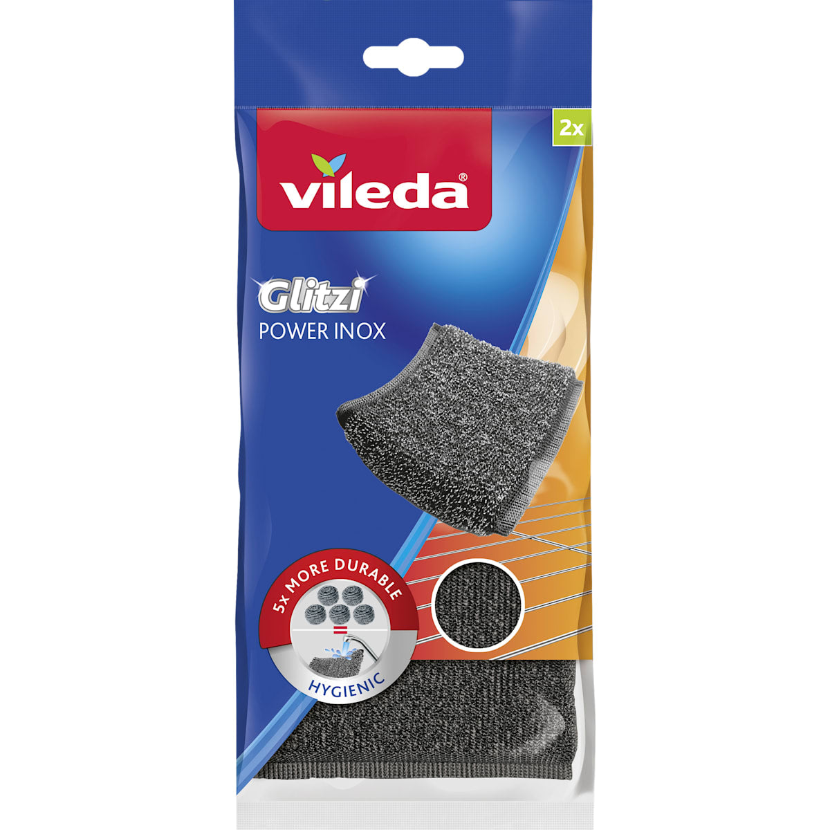 Vileda Scheuerschwamm Glitzi Power Inox, 2 St