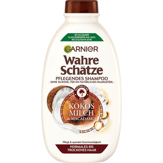 Wahre Schätze Shampoo Kokosmilch & Macadamia, 400 ml