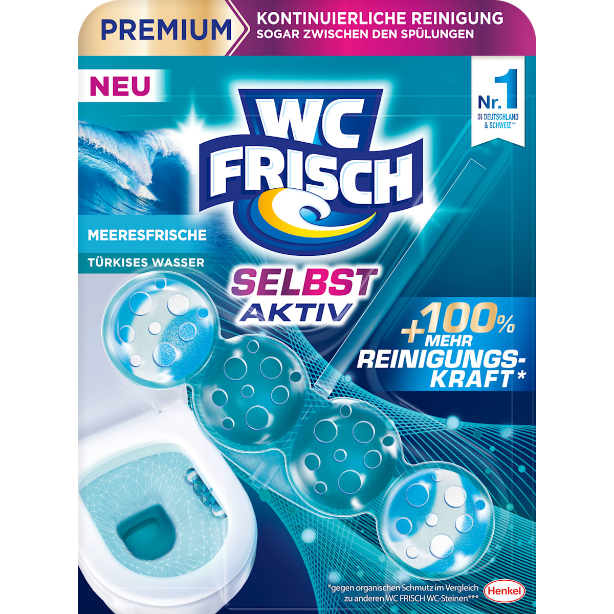 WC-Fris WC-Steen Turkoois Selbst Aktiv Meeresfrische, 1 St